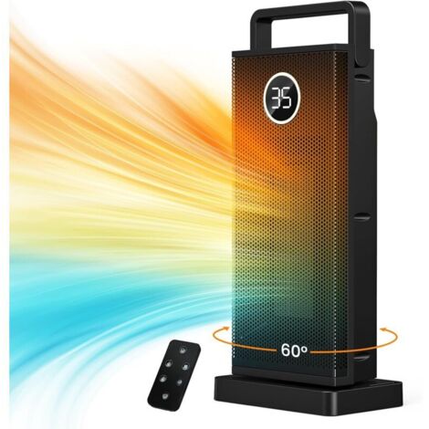 Chauffage d'Appoint 2000W, ECO Radiateur Electrique, 3 Modes, PTC Chauffage Soufflant, LED Tactile, 60° Oscillation, Thermostat et Économie d'Énergie, Minuterie, Cadeaux de Noël d'Hiver