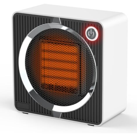 Chauffage d’appoint 500W, Radiateur Soufflant Céramique PTC, Mini Radiateur Electrique, Portable Silencieux, Sécurité Surchauffe/Anti-Basculement pour Salle de Bain et Petites Pièces