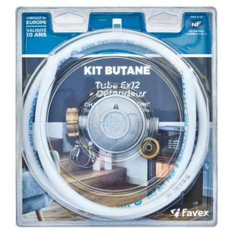 Chauffage d'appoint au gaz butane avec détendeur 28 mbar – Tube souple 1m et raccord tétine – Installation rapide et sécurisée – Cookingbox