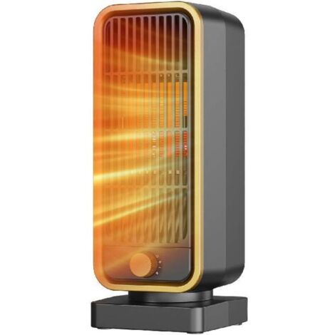 Chauffage d'appoint Économe - 900W PTC Céramique Silencieux, 3 Niveaux de Puissance, Protection Surchauffe & Basculement, Chauffage Électrique pour Chambre/Salon/Bureau [Classe énergétique A]