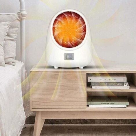 Chauffage D'appoint Economique Silencieux, Radiateur Electrique Soufflant Mobile, Chauffage Soufflant 400w, Surchauffe & Basculement Protecteur, Chauffage Soufflant Salle de Bain,Blanc
