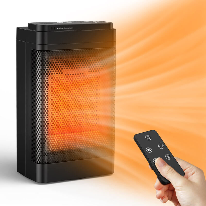 Lifcausal - Chauffage d'appoint pour usage intérieur, chauffage rapide, chauffage électrique et portable oscillant à 70 ° avec thermostat, chauffage