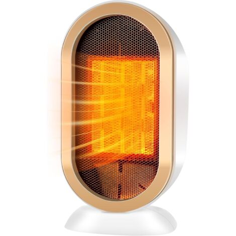 Chauffage d'appoint, Radiateur Soufflant Salle de Bain Mini Radiateur Electrique 800W/1200W Protection Contre Surchauffe & Anti-Basculement pour la Salle de Bain, la Maison, le Salon, le Bureau