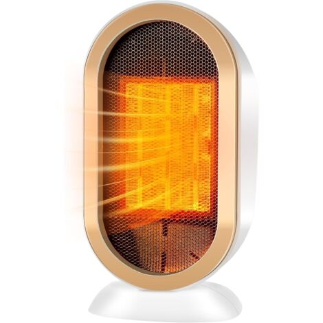 Chauffage d'appoint, Radiateur Soufflant Salle de Bain Mini Radiateur Electrique 800W/1200W Protection Contre Surchauffe & Anti-Basculement pour la Salle de Bain, la Maison, le Salon, le Bureau