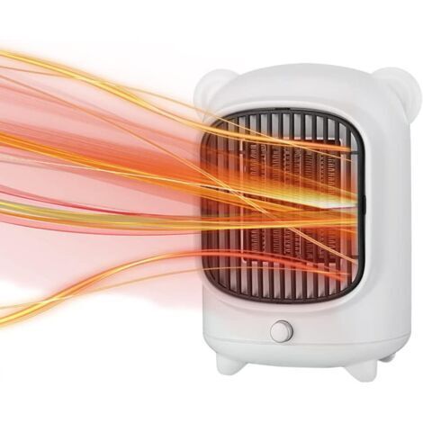 Chauffage D'appoint, Radiateurs Électriques 500W, Radiateurs Soufflants en Céramique, Radiateurs Personnels avec Protection Contre La Surchauffe pour Le Bureau À Domicile,Blanc