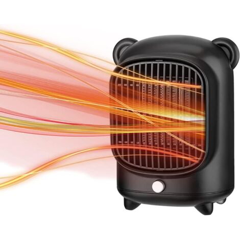 Chauffage D'appoint, Radiateurs Électriques 500W, Radiateurs Soufflants en Céramique, Radiateurs Personnels avec Protection Contre La Surchauffe pour Le Bureau À Domicile,Noir