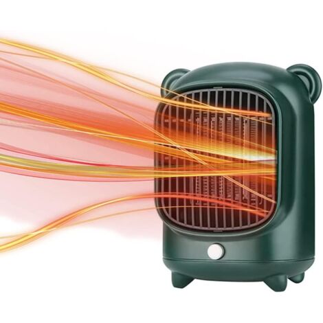 Chauffage D'appoint, Radiateurs Électriques 500W, Radiateurs Soufflants en Céramique, Radiateurs Personnels avec Protection Contre La Surchauffe pour Le Bureau À Domicile,Vert