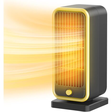 YOYO Chauffage d'appoint Silencieux Chauffage Soufflant Electrique, 500W Mini Radiateur Soufflant Ceramique Safe Chauffage Rapide,ave Protection Contre la Surchauffe et le Basculement-Noir