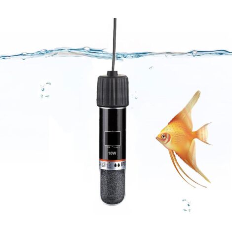 Chauffage d'aquarium 10 W avec thermostat, tige chauffante USB submersible pour petits aquariums, tortues, aquariums tropicaux, eau douce et eau salée (10 à 50 L)