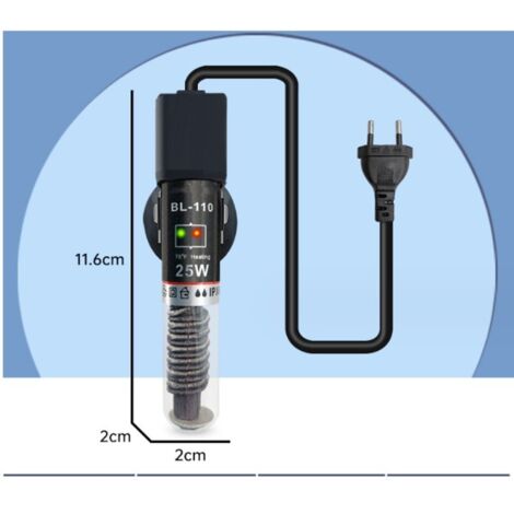 Chauffage d'aquarium, mini-tige chauffante de 25 W avec ventouse