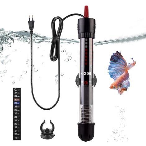 Chauffage d'aquarium submersible 50 W, chauffage d'aquarium réglable, mini tige chauffante pour aquariums (60 L, 50 W)