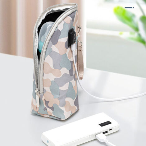 Chauffage de Biberon USB Portable Voyage Température Constante Sac Chauffant Oxford Toile 3 Réglages 40-60°C Garantie Bébé Utilisation Facile PP Silicone Verre