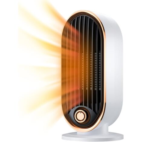 Chauffage de bureau 800 W, mini ventilateur électrique portable en céramique, chauffage et refroidissement personnels, 2 modes pour la maison et le bureau, protection contre la surchauffe