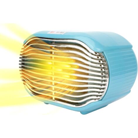 Chauffage de bureau 800 W Mini ventilateur électrique portable en céramique Chauffage personnel Chauffage 2 réglages de chaleur pour la maison, le bureau et la chambre Protection contre la surchauffe
