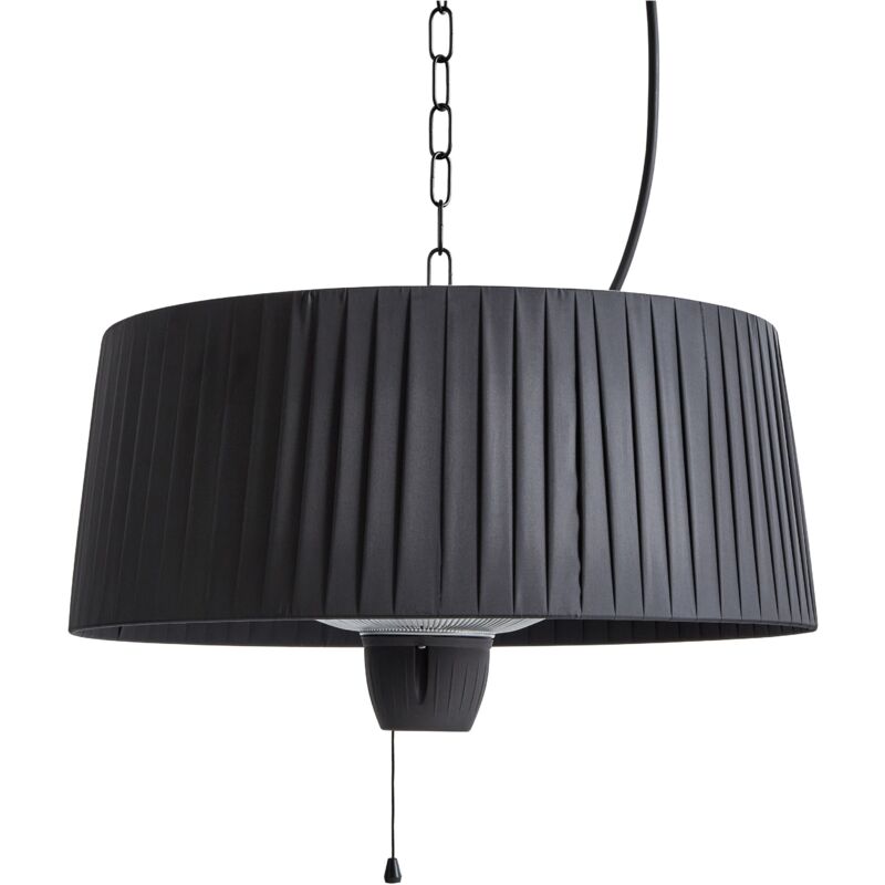 Beliani - Chauffage de Terrasse en Acier Aluminium Suspendu Pendant Halogène Électrique 1500 w Accessoire de Jardin Noir Ascea