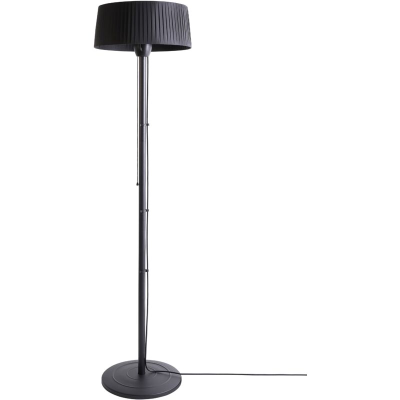 Chauffage de Terrasse en Acier Autoportant Électrique 1500 W Accessoire de Jardin Noir Varazze