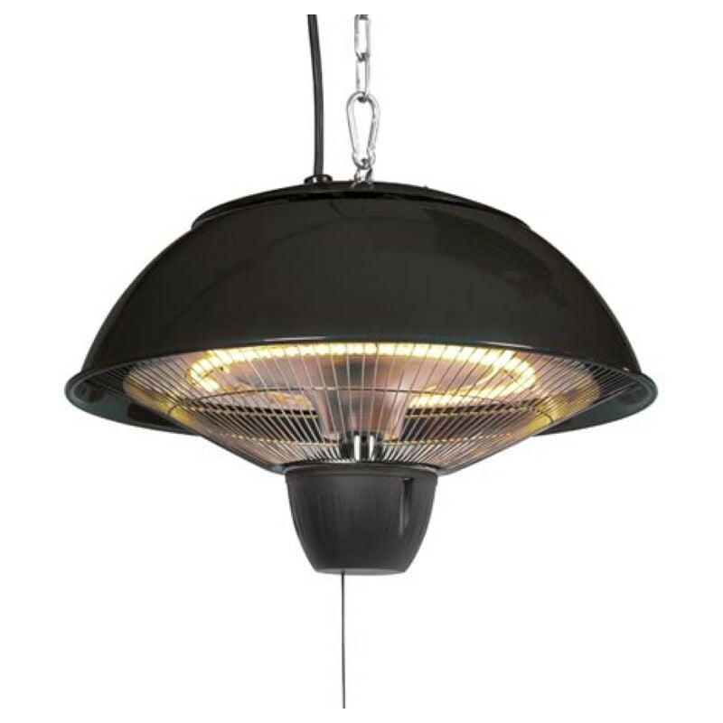 Perel - Chauffage de terrasse suspendu, 1500 w, halogène, à suspendre, avec chaîne de suspension, 1 niveau de chauffe, protection contre les jets