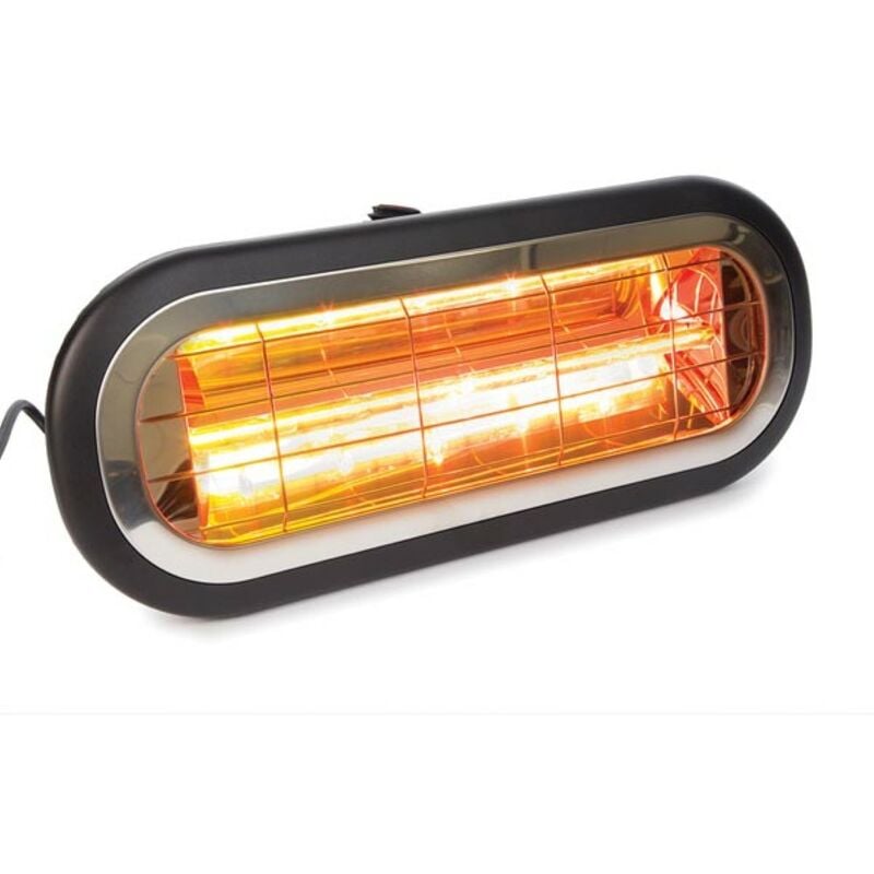 Chauffage de terrasse/parasol, 2000 w, low glare, avec interrupteur, avec support pour montage au mur et plafond, résistant aux éclaboussures, 1