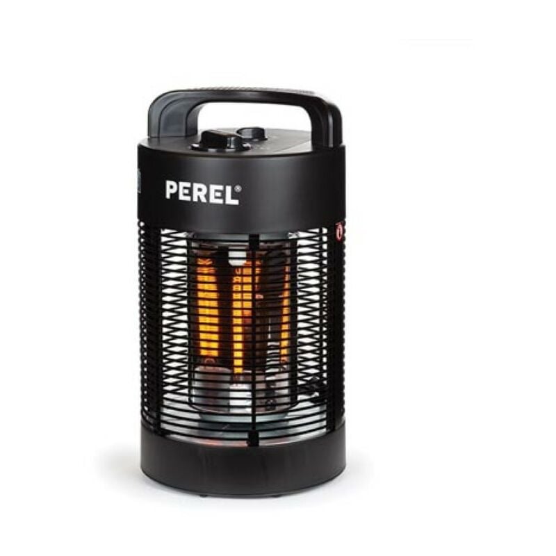 Perel - Chauffage de terrasse mobile, 700 w, carbone, avec protection anti-basculement, 2 niveaux de chauffe, oscillant, résistant aux projections