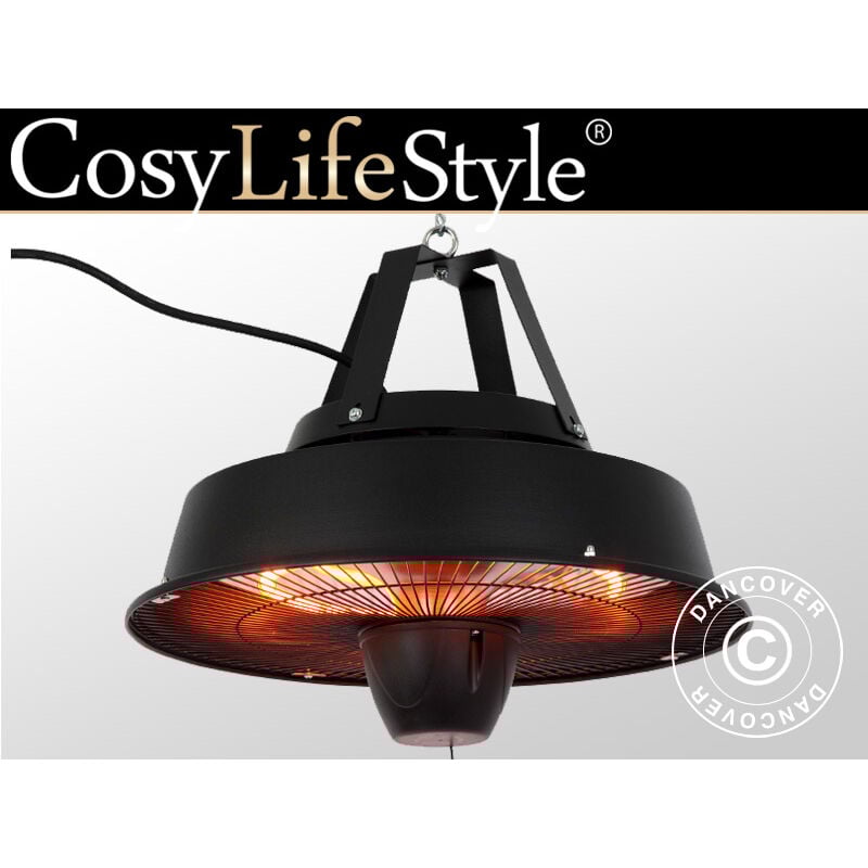 Dancover - Chauffage de terrasse suspendu en carbone Irabu, 1500W, Noir