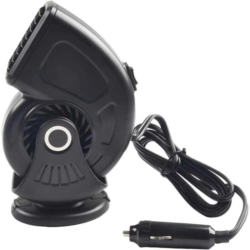 Chauffage de voiture, 12 V 150 W pour voiture, ventilateur de refroidissement à double usage, portable, dégivreur, désembuage, pare-brise (noir)