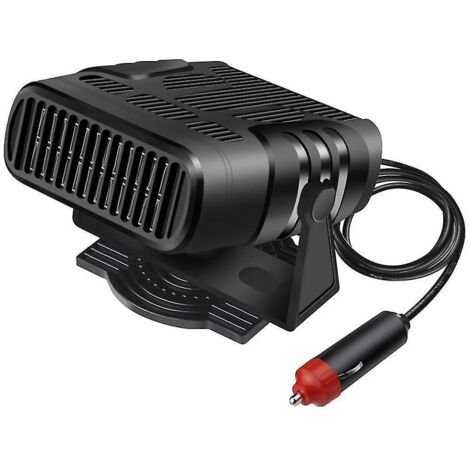Chauffage de voiture 12 V, chauffage électrique pour voiture, effet moulin à vent, air froid et chaud, dégivrage et désembuage, 24 V noir