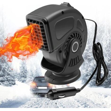 Chauffage de Voiture 12V 150W Degivreur Pare Brise, Chauffage Voiture 2 en 1 Chauffage Rapide, Chauffage d'intérieur de Voiture avec Allume-Cigare, Chauffage Soufflant Voiture, 360 ° Rotatif