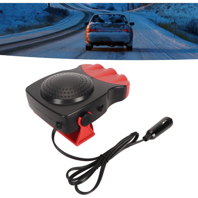 Chauffage de voiture 12V 150W, rotatif à 360 °, léger, Portable, sûr, très efficace, allume-cigare noir et rouge, désembueur de voiture pour camions