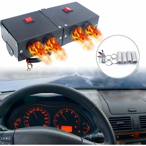 Chauffage de voiture 12V 500W Kit de chauffage de voiture haute puissance rapide chauffage ventilateur dégivrage dégivrage pour pare-brise Automobile hiver