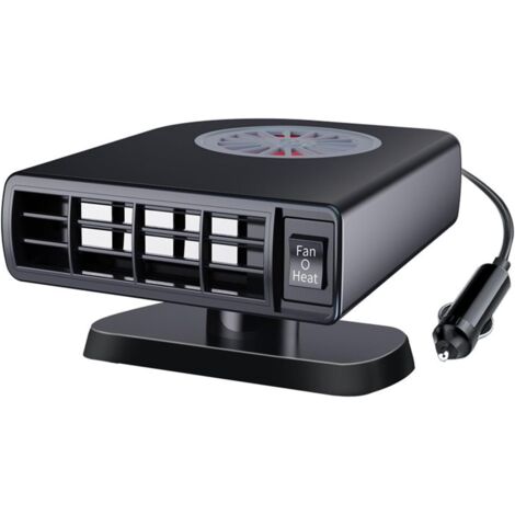 Chauffage de voiture 12V se branchant sur l'allume-cigare, 150W, dégivreur et désembueur portable pour pare-brise, chauffage rapide, rotation à 360°, pour véhicule.