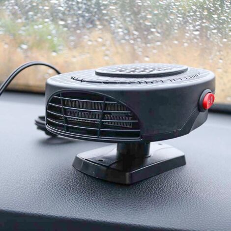 Chauffage de voiture 150 W à air chaud et froid, angle réglable, désembueur et dégivreur multifonctionnel pour SUV, camions et berlines (noir)