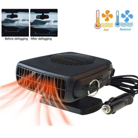 Chauffage de voiture, anti-buée 200W 12V prise allume-cigare Portable chauffage automatique ventilateur 2 en 1 chauffage/refroidissement mini voiture dégivreur avec poignée ergonomique pare-brise dégi