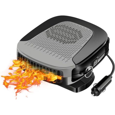 Chauffage Voiture 12V 150W 2 En 1 - Dégivreur Rapide Et Ventilateur, Rotatif 360°, Portable