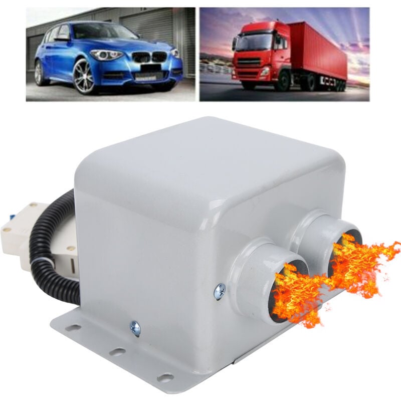 Chauffage De Voiture Compact 12V, 2 Trous, 600W Chauffage Rapide Pour L'Hiver Élimine Le Gel Faible Bruit