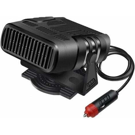 ENOWELIR Chauffage de voiture portable 12V 120W Chauffage rapide de voiture Désembuage Plug-in Faible bruit Allume-cigare Dégivreur Rotation à 360 degrés Dissipation thermique