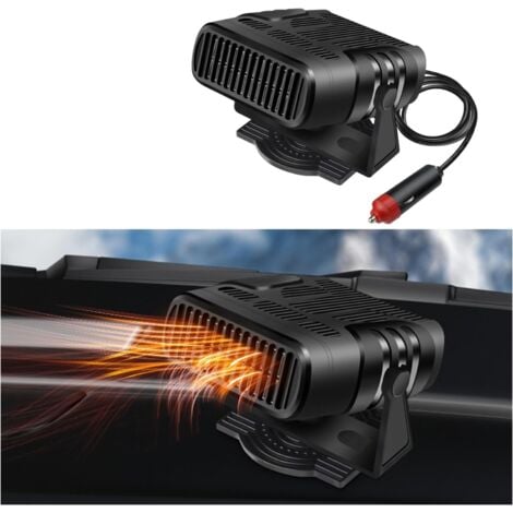 Chauffage de Voiture, Portable 12V Dégivreur de Voiture à Réchauffeur Rapide 90° à 360° Réglable avec Purification de l'air et Allume-Cigare pour Tous Les VéHicules Chauffage pour Voiture