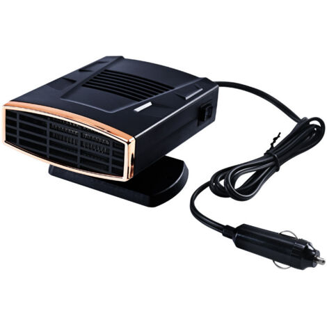 Chauffage de voiture portable 150 W - Dégivreur de voiture - Chauffage de voiture avec prise allume-cigare - Désembueur de pare-brise et dégivreur pour tous les types de véhicules 12 V Couleur or