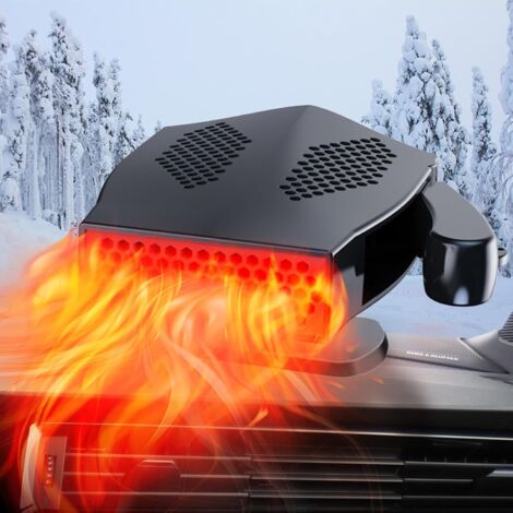 Chauffage de voiture portable 180 W 12 V – Dégivreur rotatif 360° – Ventilateur pare-brise – Compatible tous véhicules 12 V