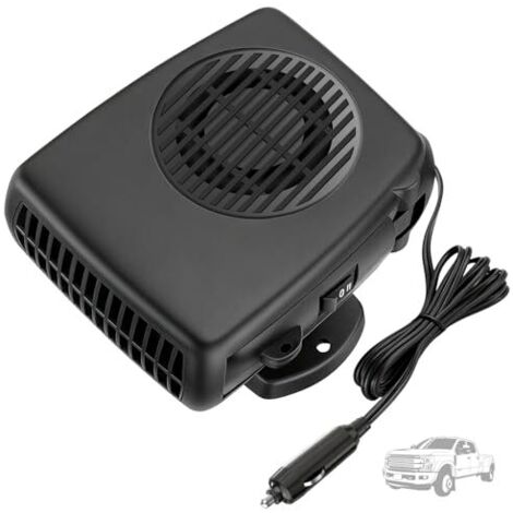 Chauffage de voiture portable 200 W 12 V, se branche sur l'allume-cigare et convient également aux camping-cars. Chauffage rapide et désembuage avec aérations réglables à 360° pour le dégivrage hivern