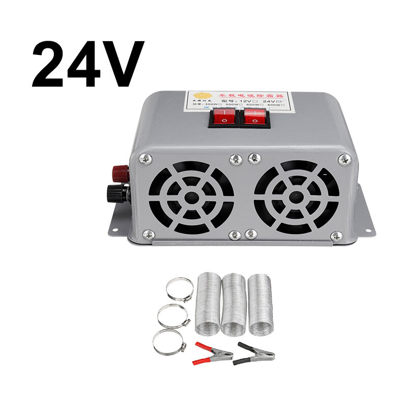 Chauffage de voiture Portable 800W 24V Ventilateur Electrique de Refroidissement Desembuage Degivrage pour Pare-brise Camions Bateau