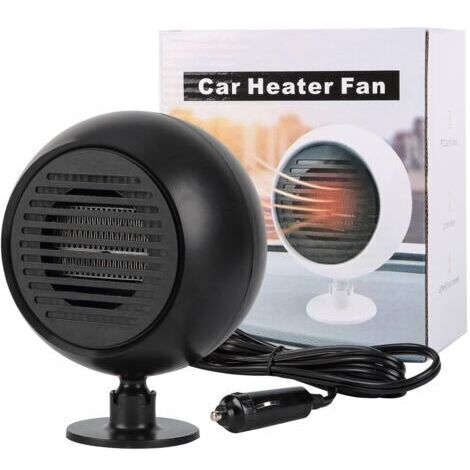 Chauffage de voiture portable - Chauffage de voiture branché sur allume-cigare, chauffage de voiture pare-brise 12 V et dégivreur de voiture portable, prise rotative chauffage de voiture à faible brui