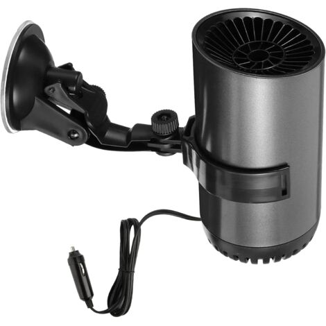 Chauffage de voiture portable, filtre de dégivrage 12 V, ventilateur chauffant 150 W, prise allume-cigare, rotation à 360° avec fixation par ventouse