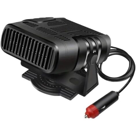 Chauffage de voiture portable, ventilateur de voiture allume-cigare 12 V, rotatif à 360°, angle incliné à 90°, déshumidificateur de voiture pour un dégivrage et un désembuage rapides des pare-bri
