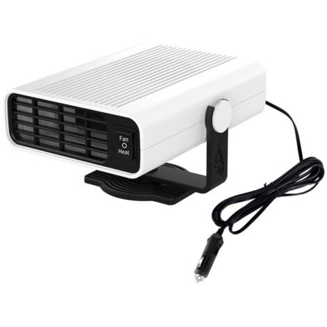 Chauffage de Voiture,Chauffage Anti-Buée 12v 120w Chauffage de Voiture Portable,Chauffage de Voiture 2 en 1 Chauffage et Refroidissement Rapide,Mini Chauffage de Voiture Blanc