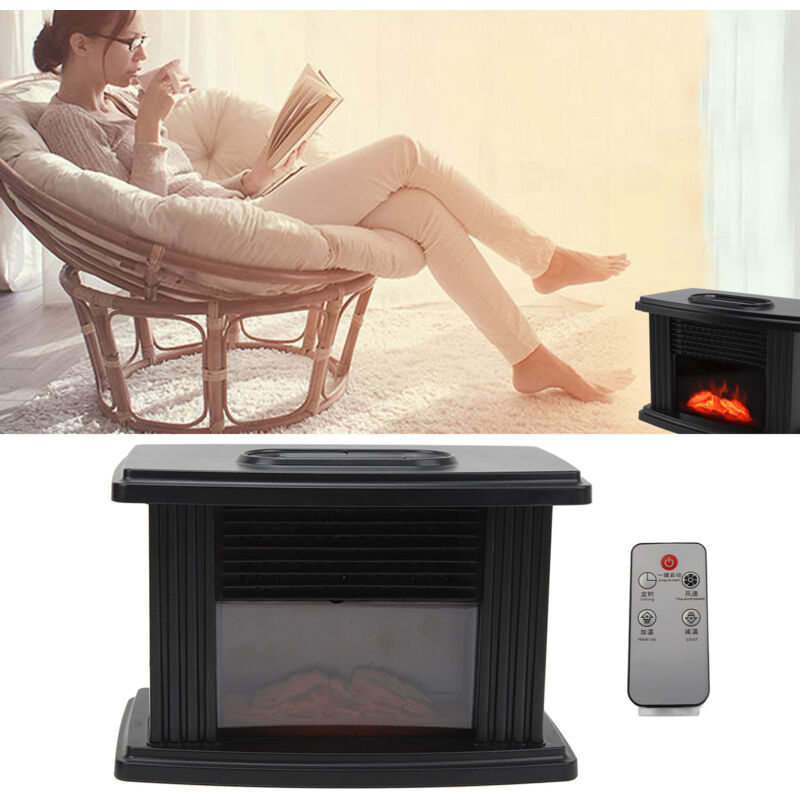 Chauffage d'espace Conception de cheminée réaliste 1000W Affichage de la température led ptc Chauffage rapide Portable pour la maison Chambre Bureau