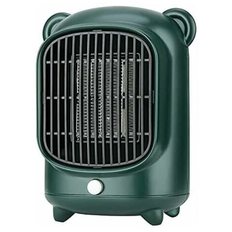 Chauffage d'espace électrique portable 500 W avec thermostat, petit radiateur en céramique de bureau avec chambre intérieure de bureau-vert