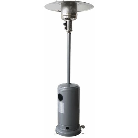 Chauffage d'extérieur à gaz 13kW - Siberia - Parasol chauffant gris, avec roulettes et stabilisateur