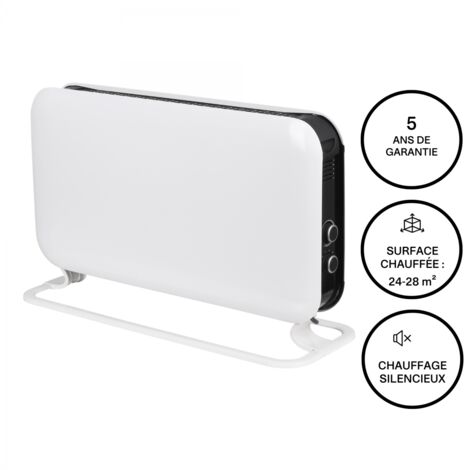 Chauffage électrique 2000W – Radiateur à inertie avec thermostat mécanique – Ventilateur intégré pour chaleur rapide – Design moderne – Mill
