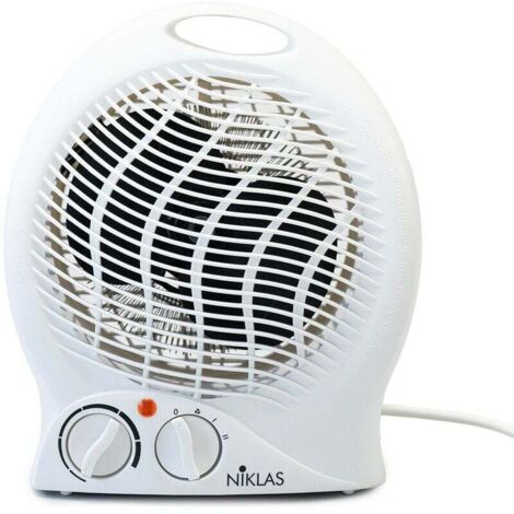 Chauffage électrique 2000W Radiateur Soufflant Climatiseur Portable Blanc Thermostat 5 à 35°C NIKLAS