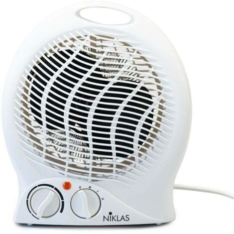 Chauffage électrique 2000W Radiateur Soufflant Climatiseur Portable Blanc Thermostat 5 à 35°C NIKLAS